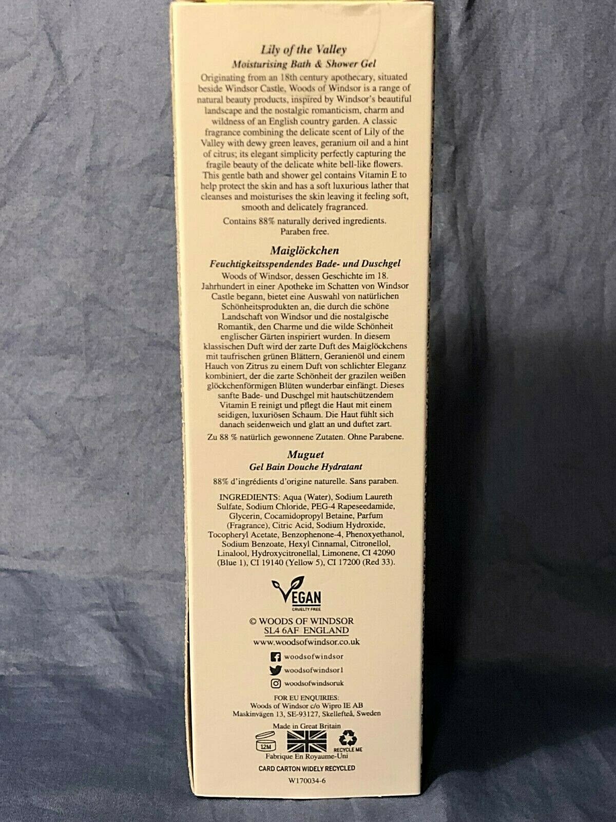 Woods of Windsor~LILY OF THE VALLEY or TRUE ROSE~Bath & Shower Gel~8.4fl oz~NIB