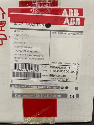 NEW ABB T3NQ100TW SACE TMAX TYPE T3N USED