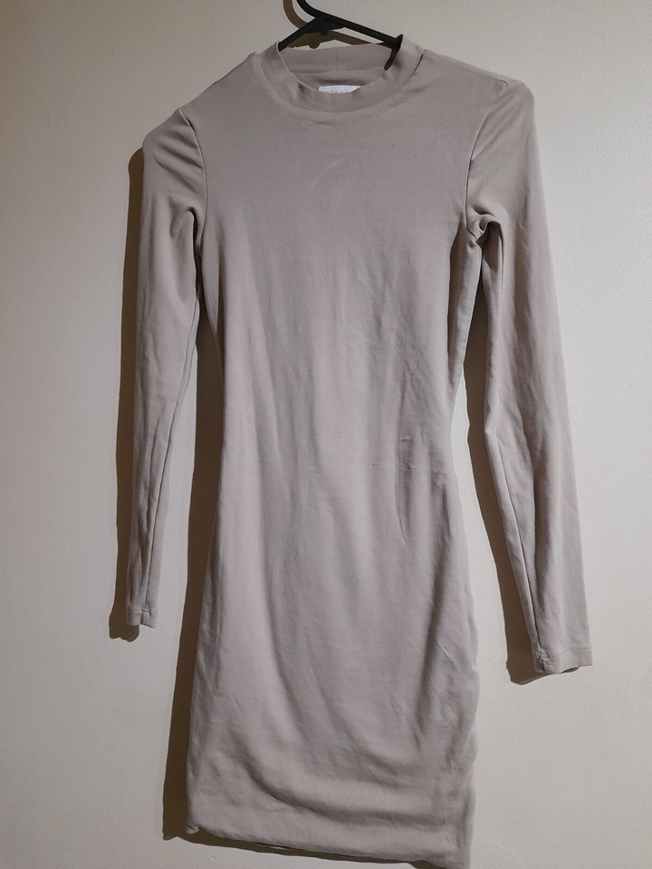 KOOKAI WOMENS BODYCON DRESS SIZE 0/S CUT OUT BACK LONG SLEEVE MIDI