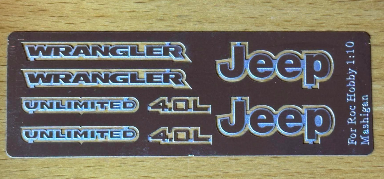 Metal Upgrade METAL JK LOGOS For FMS Mashigan JEEP YJ Wrangl