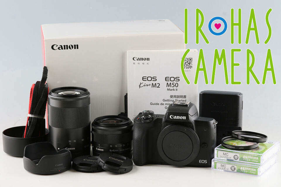 EOS KISS M（WH）/EF-M15-45/EF-M55-200 Canon EOS Kiss M camera w. 15-45mm lens / 55-200mm lens Kit