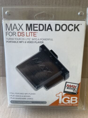 Max Media Dock For DS Lite Homebrew, MP3, & Video Player. New Factory Sealed - Afbeelding 1 van 2