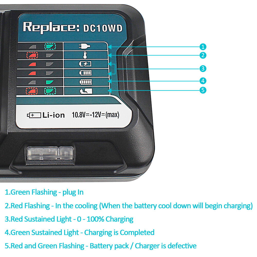 Makita DC10WD Chargeur Li-ion 10,8 / 12v