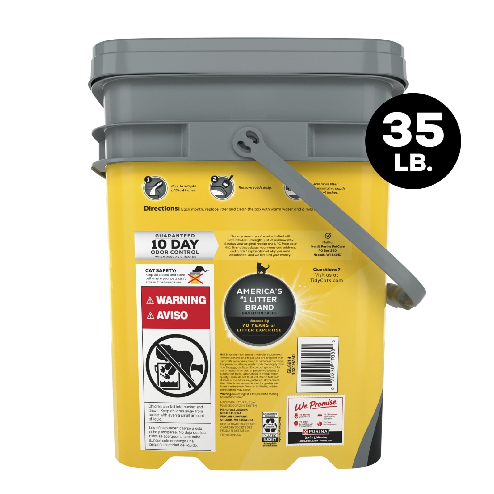 (2pack) Purina Tidy Cats 4-in-1 Clumping Cat Litter, Odor Control, Low Dust 35lb