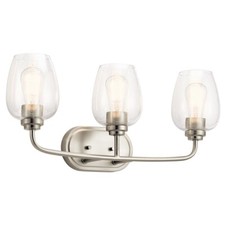 Kichler Valserrano 24in 3-Light Vanity Brushed Nickel Clear
