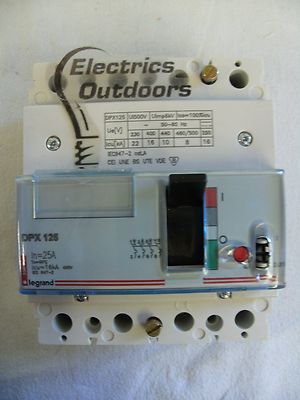 LEGRAND 25 AMP 16kA VIERPOLIG MCCB DPX 125 250 25