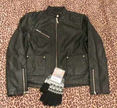 bernardo black leather jacket
