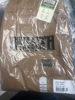 Duluth Trading Relaxed Fit Fire Hose Fleece Lined pants 38X30 Brown Color