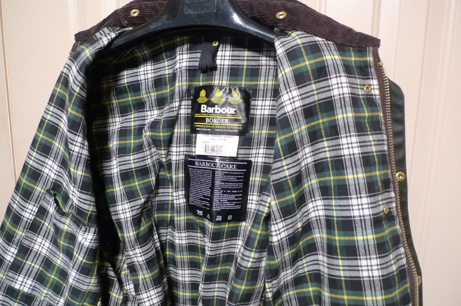 BARBOUR- A200 BORDER WAX COTTON JACKET - SAGE - MADE @ UK - EXCELLENT - 48 image 23