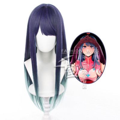 Anime OSHI NO KO Kurokawa Akane Cosplay Perücke lang lila Farbverlauf synthetisches Haar