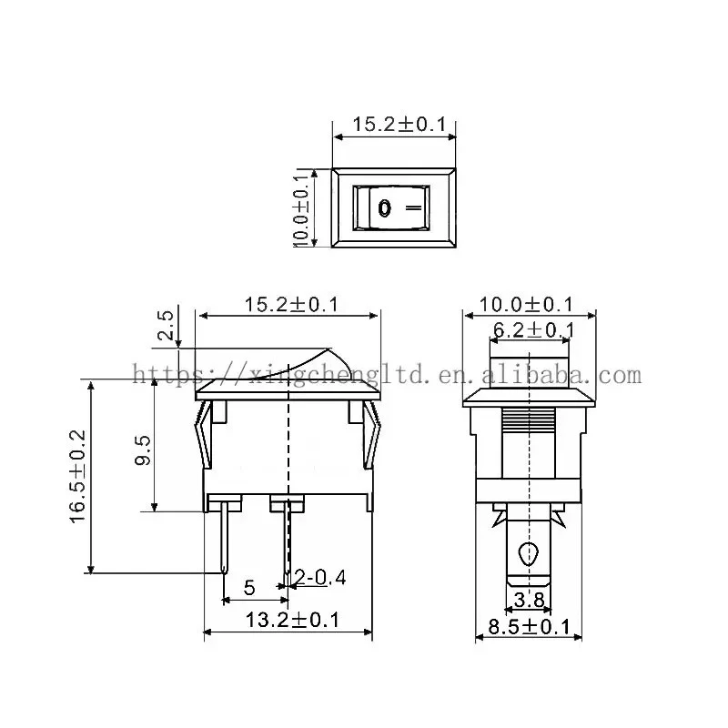 Small Mini On/Off Rectangle Rocker Switch Car Dashboard Dash Boat 12V KCD11 - image 2 of 2