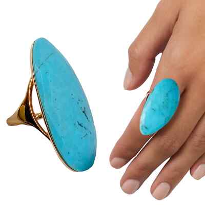 Monica Vinader Ring Nura Turquoise Cocktail 18K Rose Gold size 4.50