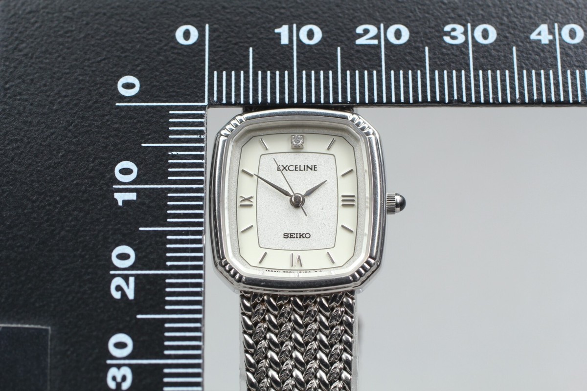 EXC+5* SEIKO EXCELINE 7321-6600 Quartz Silver 1P Diamond