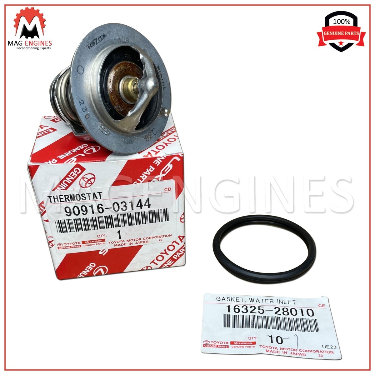 90916-03144 & 16325-28010 GENUINE OEM TOYOTA THERMOSTAT WITH