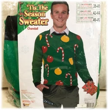 XL NEW in PKG Ugly Christmas Sweater Tis the Season Forum Novelties Adult NWT