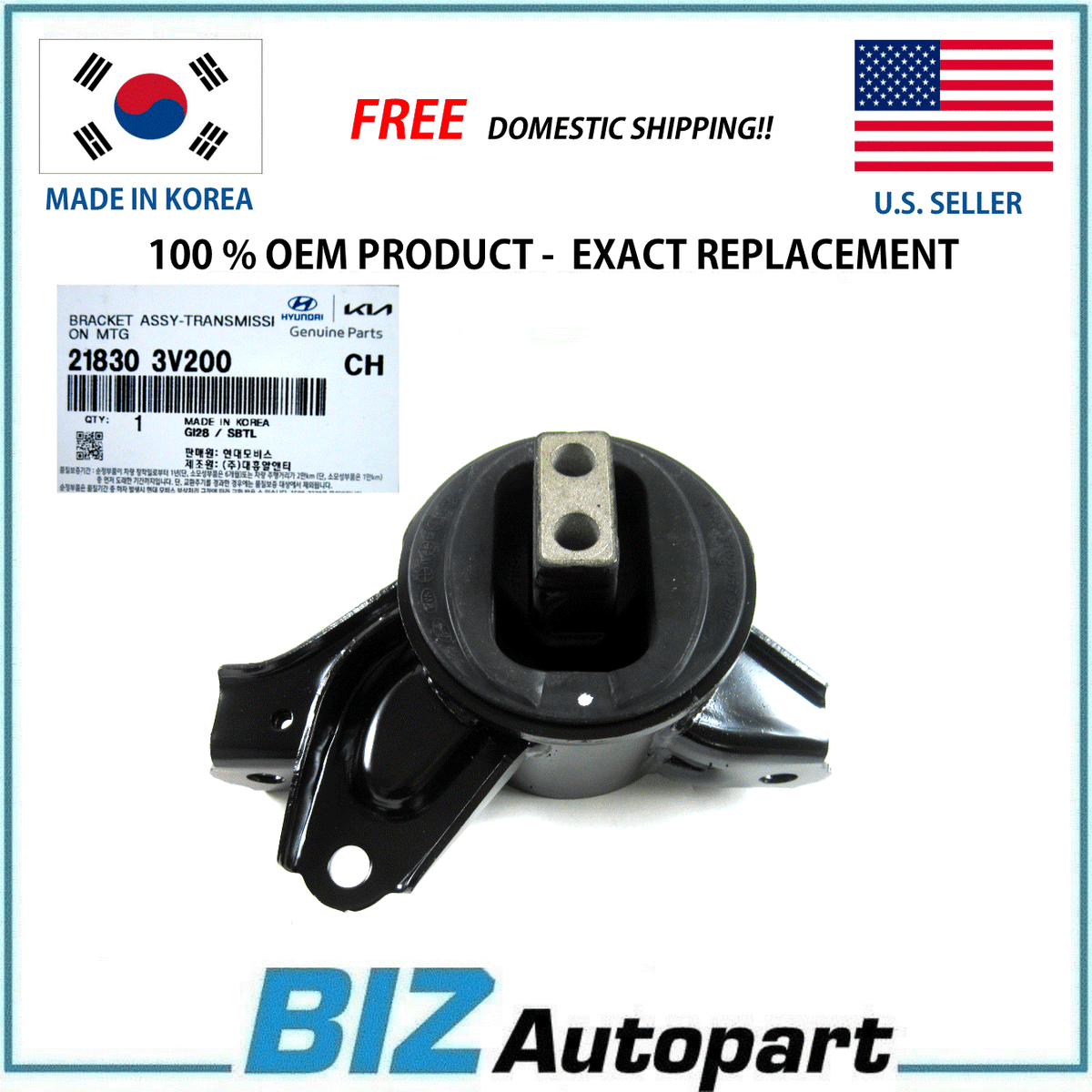 Genuine Trans Mount for 12-14 Hyundai Azera 14-16 Kia Cadenza 3.3L