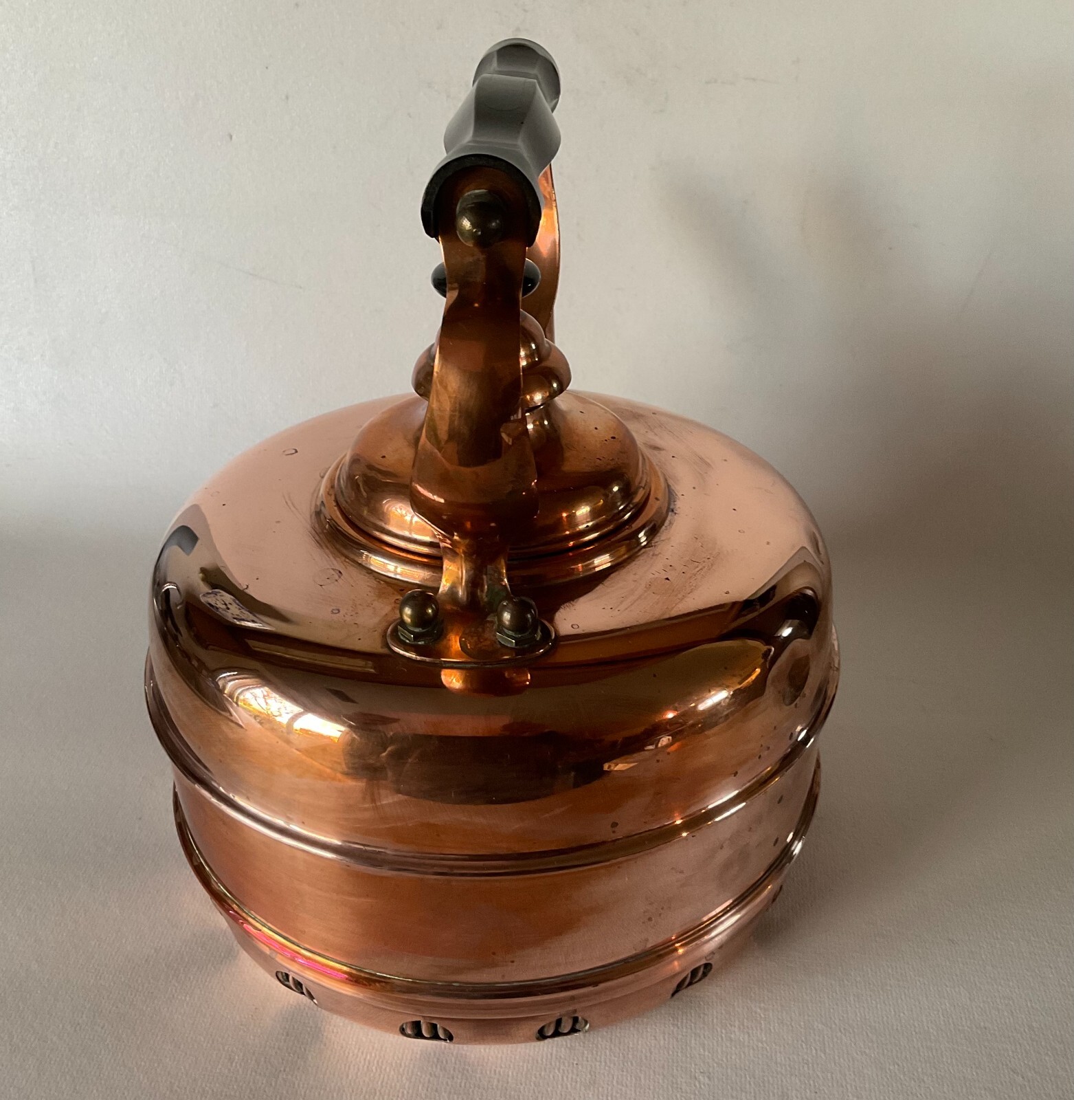 Early SIMPLEX Copper Coil Tea Kettle Bakelite Handle Gas Stove England