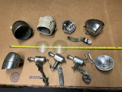 Lot of Vintage Bicycle Ball Lights Parts & Generators Man Cave Schwinn Monark &