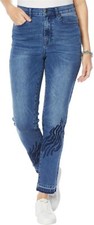 DG2 Diane Gilman Stretch Released Hem Skinny Jean Midtone 6 NEW 85
