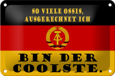Blechschild Spruch 18x12 cm so viele Ossis bin der coolste Deko Schild tin sign