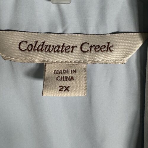 Coldwater Creek Plus Sz 2X Quilted Puffer Vest Full Zip Pockets Light Blue - Picture 4 of 4