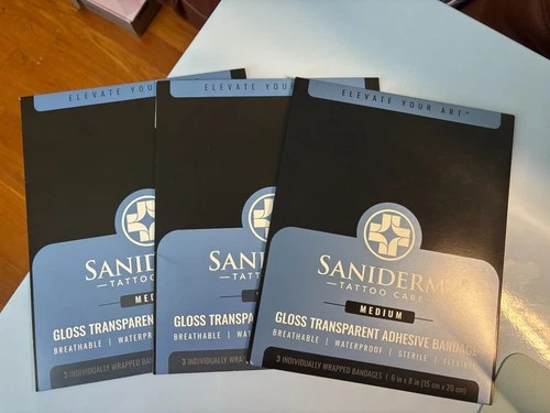 Saniderm Tattoo Aftercare Transparent Adhesive Bandage 6" x 8" - 3 Sheets / Pack video thumbnail