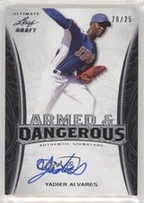 2015 Leaf Ultimate Draft Silver Etched Foil 20/25 Yadier Alvarez Auto kx2