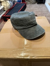 Army Cap Green OS Adjustable Washed Cotton Slideback Cadet Military Hat