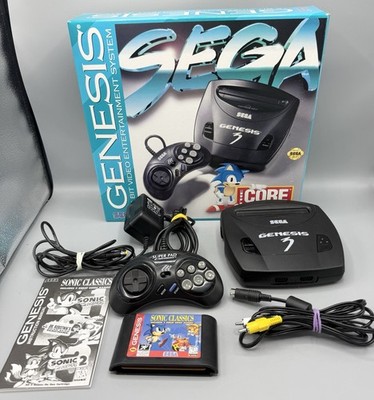 Sega Genesis 3 Console W/ Box, Cables & 3rd Party Controller Plus Sonic Game