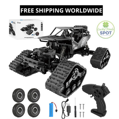 1/16 RC Rock Crawler 4WD Alloy Off-Road Truck w/ LED Lights Remote Control Car