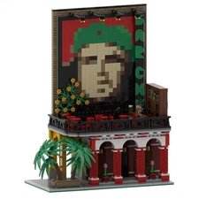 Modular Building Rooftop Bar with Mural Building Toys 1688 Pieces MOC