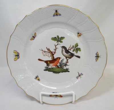 Herend ROTHSCHILD BIRD Dinner Plate PERFECT Jewelry 1524 RO Motif 5 Butterflies