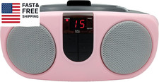 PROSCAN SRCD243 Portable CD Player with AM/FM Radio, Boombox Pink 