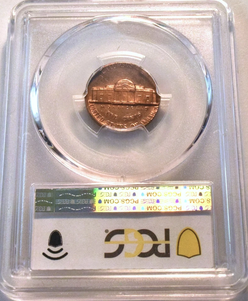 1984 5C PCGS MS63 RD Mint ERROR Jefferson Nickel Struck Lincoln Cent Planchet 1C - Image 3 of 4