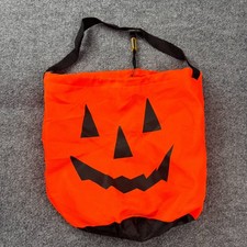 Halloween Jack O Lantern Pumpkin Trick or Treat Candy Bag Tote Drawstring Cinch