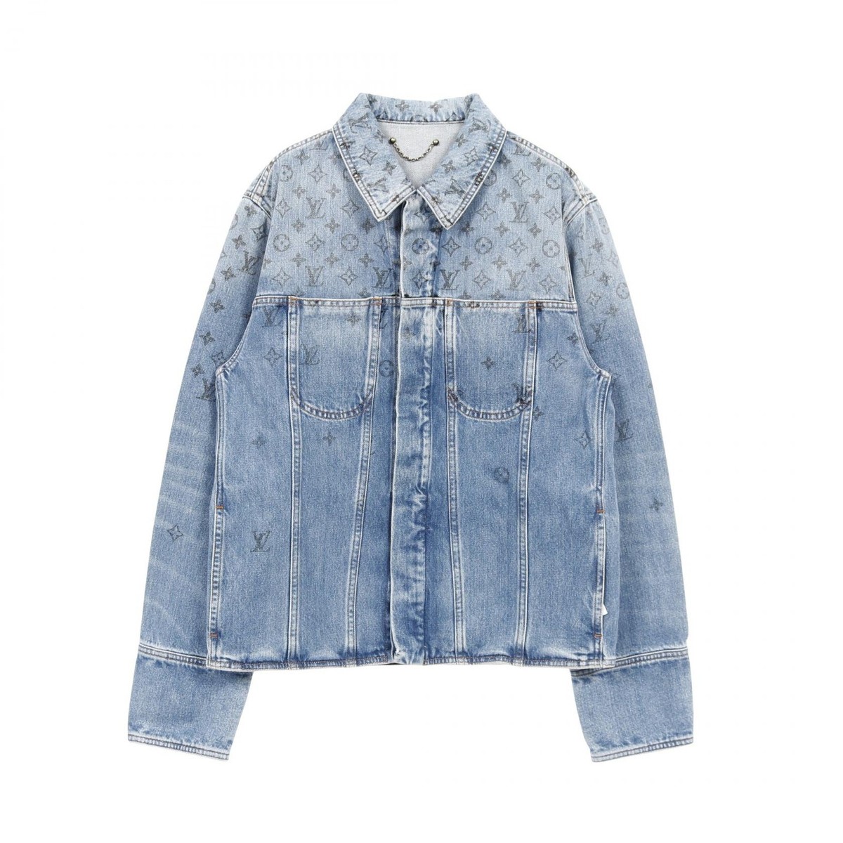 LOUIS VUITTON Monogram Denim Jacket RM202 YIE HJA71W cotton Blue