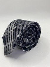 Alfani Black Gray Geometric Tie 59  x 2.75  Slim Modern Pattern