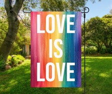 Pride Garden Flag Rainbow LGBTQ Love Is Love Yard Decor 12x18