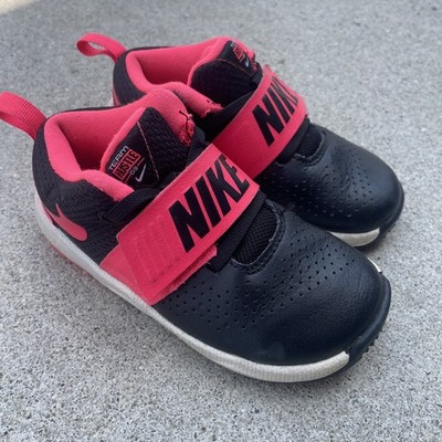 Nike Team Hustle D 8 Toddler Shoes Size 9C Sneakers 881943-002 Black White Pink