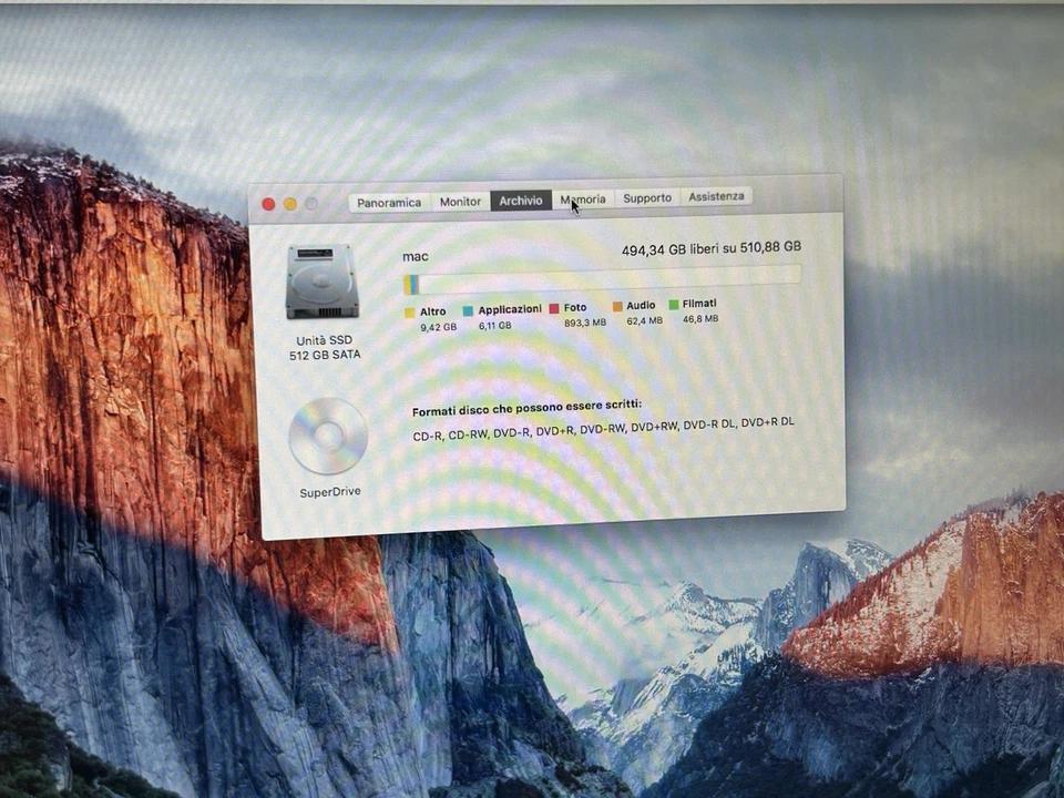 Apple MacBook Pro 15” 2011  512gb SSD 8Gb RAM 15.4" Intel Core i7 2.4 ghz A1286 - Immagine 4 di 4