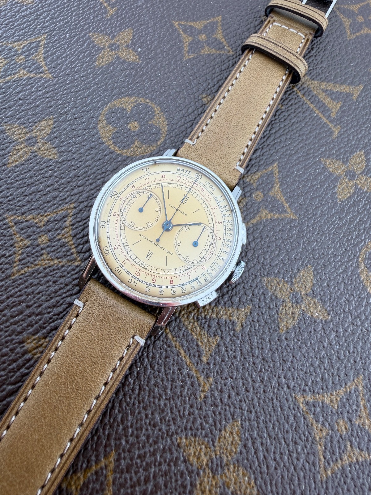 Longines Chronograph Caliber Rare 13 ZN Stainless Steel Case Swiss Made