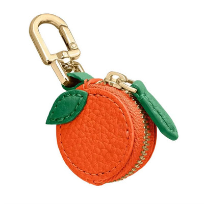 Cute Fruit Shape Leather Coin Purse Mini Zipper Earphone Bag Keychain Pendant Wa