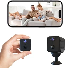 4K HD Mini Cam for Home with Night Vision, Long Battery Life, Motion Detection