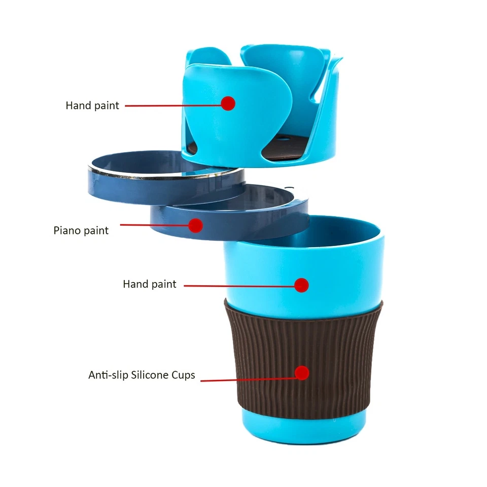 5in1 Multi-Funktion Auto Getränkehalter Organizer hellblau für FIAT PKW - Изображение 4 из 4