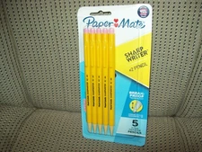 Sharp Writer Paper Mate 5 pack 0.7 mm HB #2 Yellow Mechanical Pencils #0376 New!