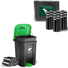 Dog Poop Trash Can Outside, 20L/5Gallon Dog Waste Trash Can with Lid, Pedal and