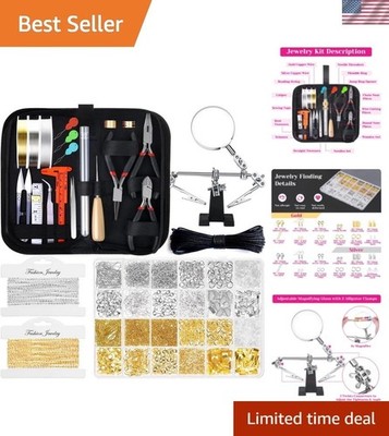 Professional Jewelry Making Kit - 1857 Pcs with Copper Tools & Storage Pouch