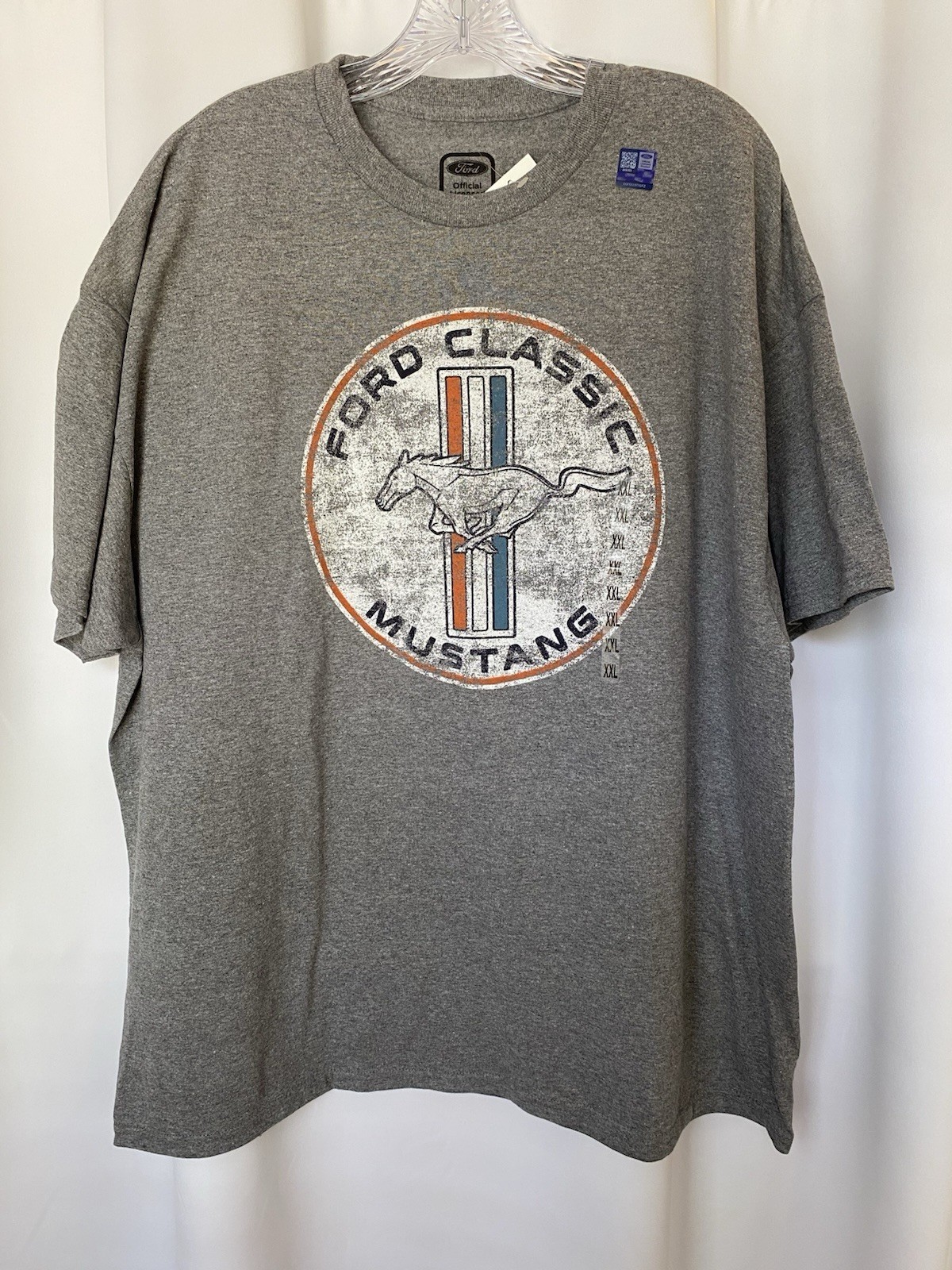 PONY T shirt Ford Mustang Classic Car uomo XXL grigia maglietta nuova con etichetta