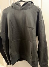 Fear of God Essentials Hoodie Stretch Limo Black Size Medium