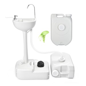 Yescom 17L Portable Camping Sink w/ Pump & 2 Pcs 24L Water Tanks  For RV Travel